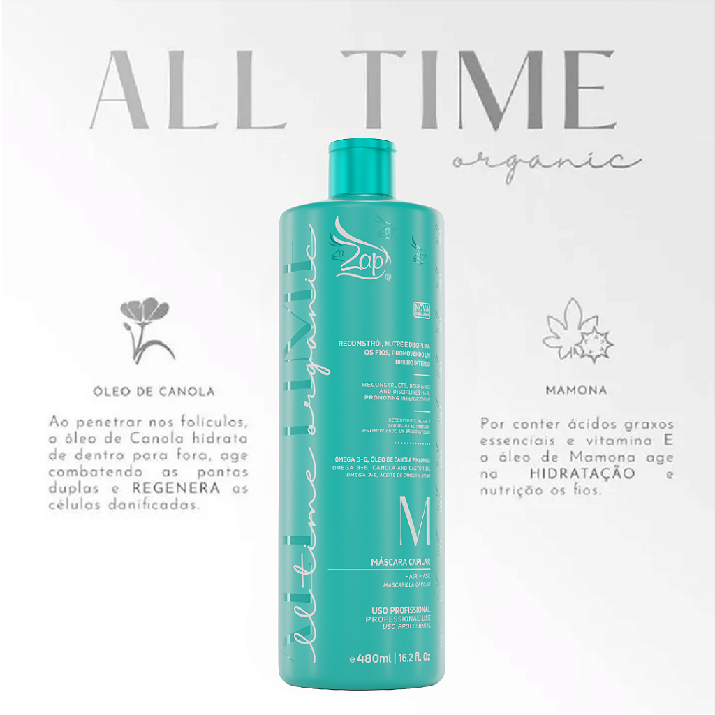 Progressiva Zap All Time Organica Máscara 480ml - Distribuidora Direta