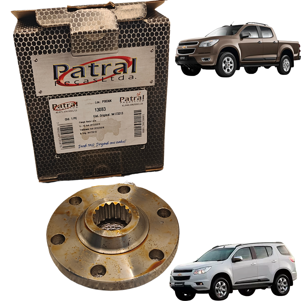 Flange Roda Livre S10 4X4 Trailblazer 4X4 2012 2013 Ate 2016 - Caminhonete  & Cia