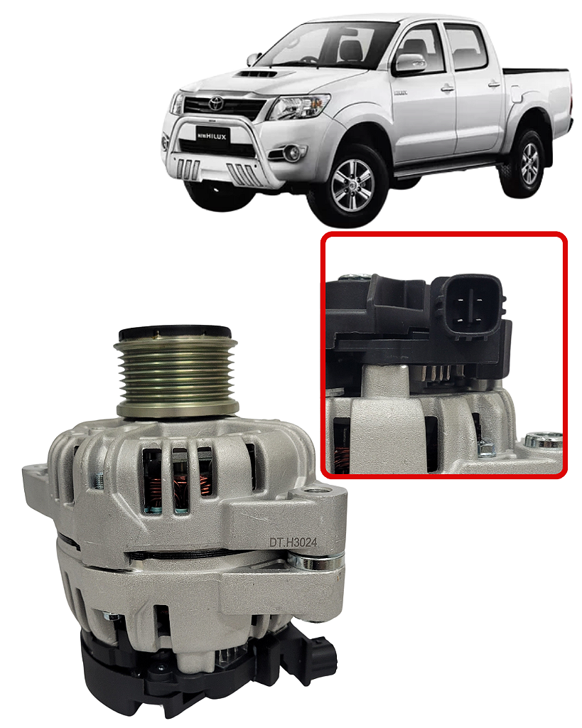 UTC R-111 NOS 2台 Alternador 85a Hilux 2.5 3.0 16v 2005 A 2015 0124315033