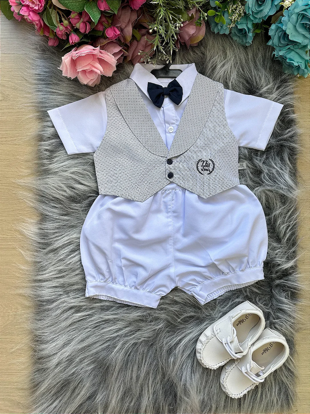 Vestido Miss Sweet Bebe Branco Rendado - Roupa Infantil