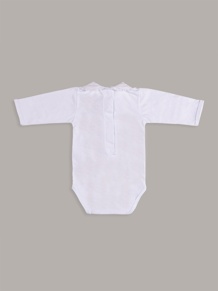 Body Kepblom Feminino - Gola Alta Com Zíper - Elastano - Para Dança, Yoga E Academia - Branco Tamanho P