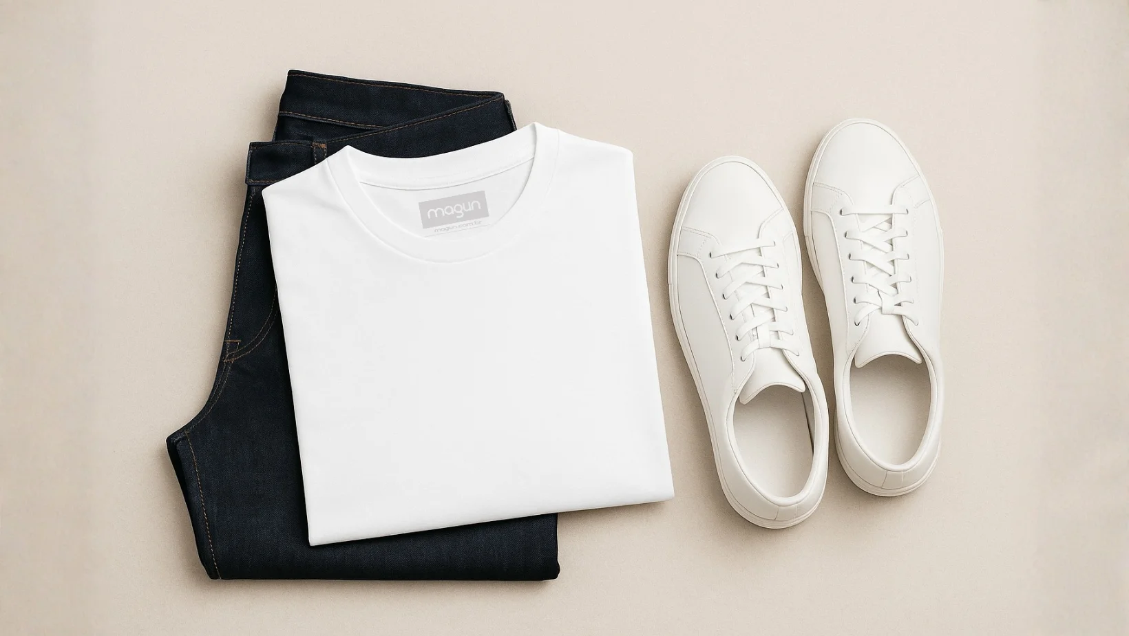 Jeans escuro + tênis limpo + camiseta branca 30.1