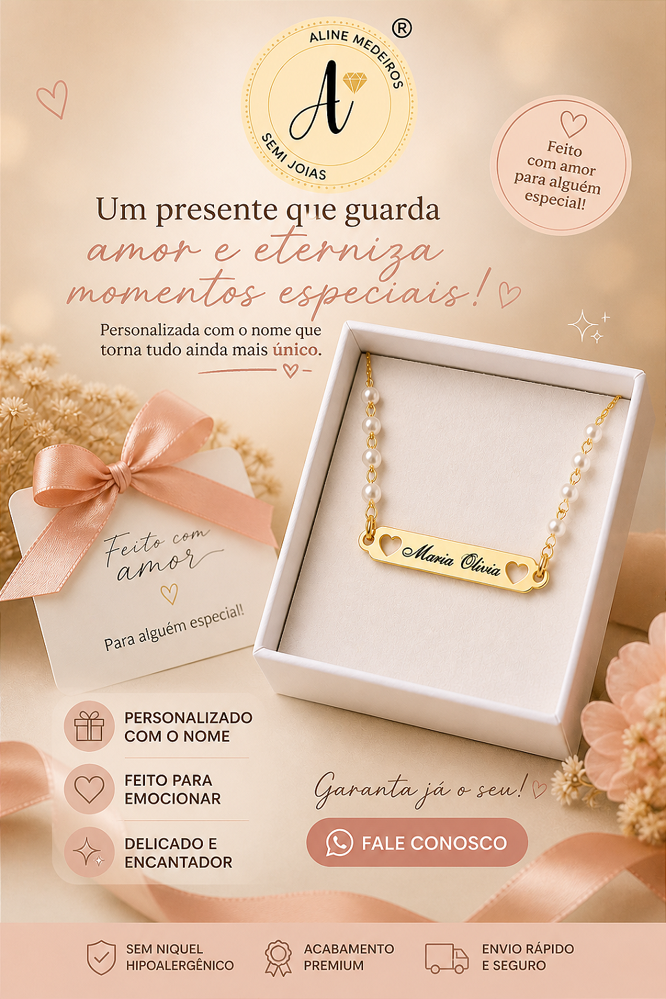 Embalagem da pulseira personalizada