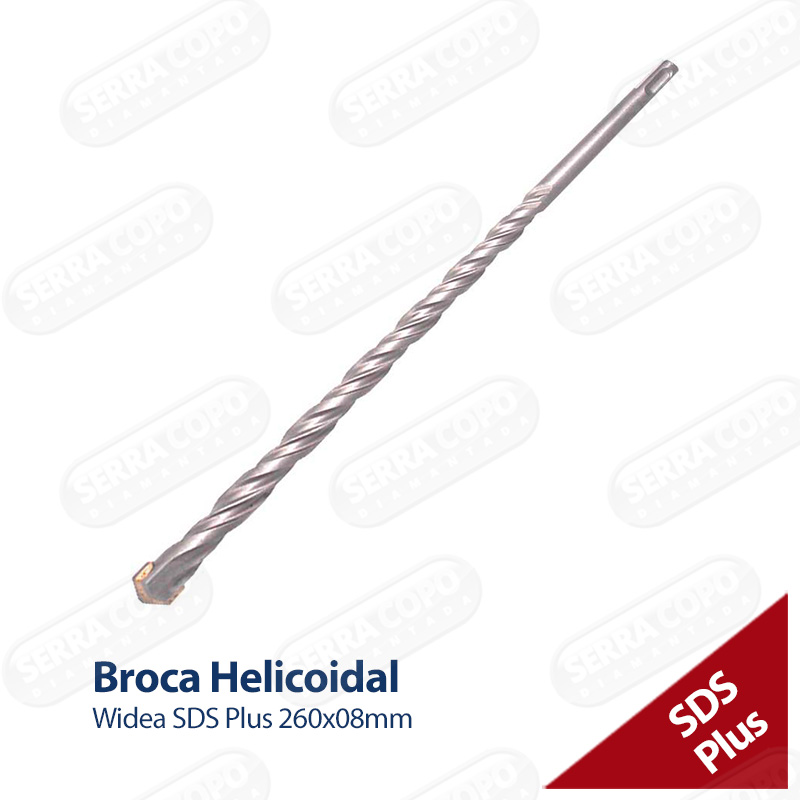 Broca Helicoidal Widea SDS Plus 260x08mm - Serra Copo Diamantada
