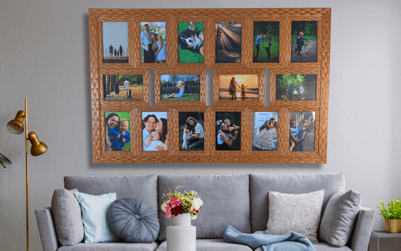 painel de fotos multifotos parede sala