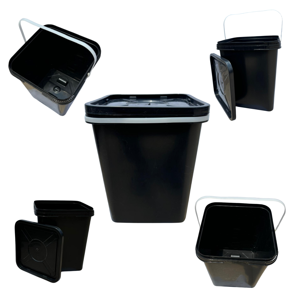 Balde Quadrado de 16l e 18 Litros da Nastripack com tampa lacre