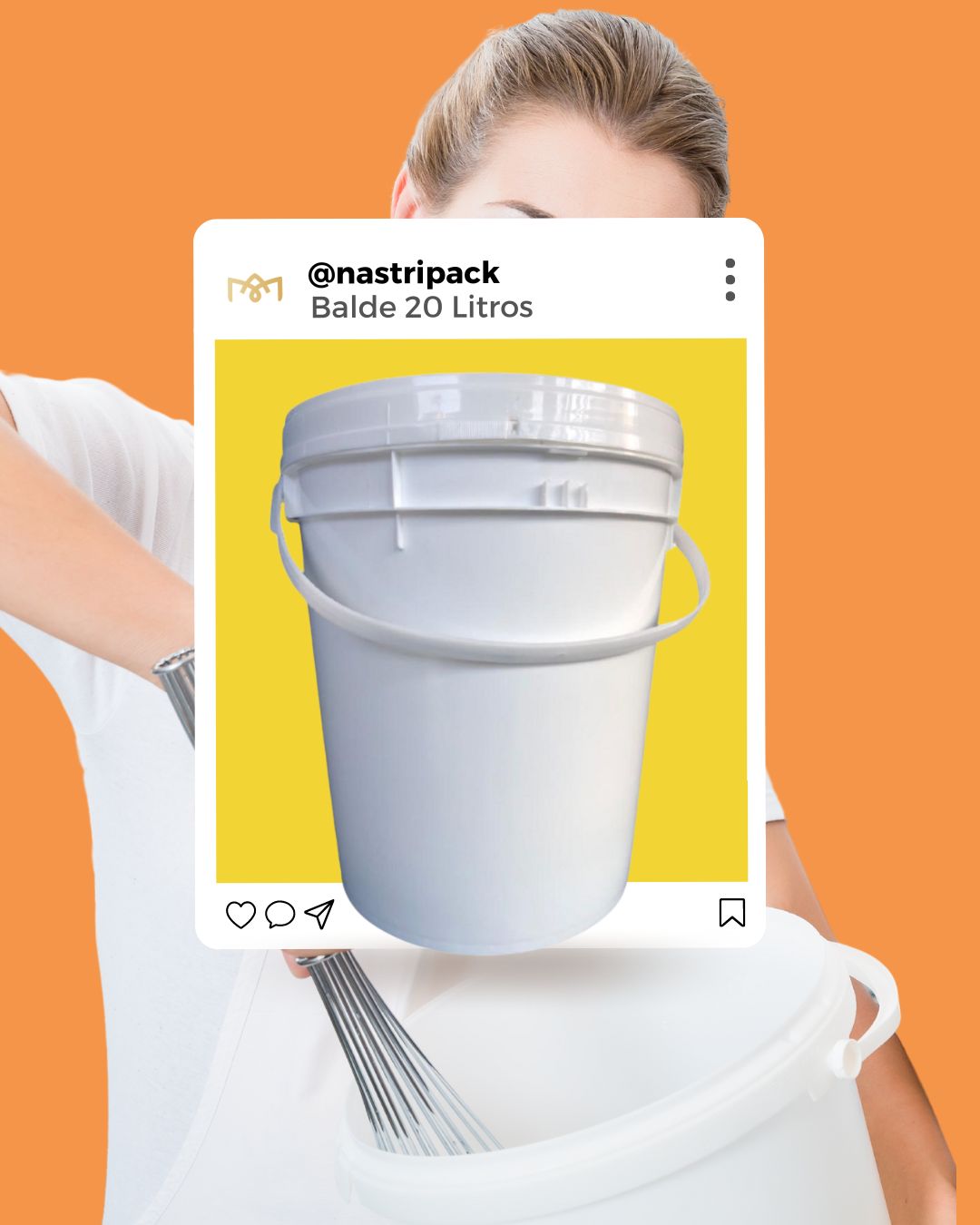Balde para alimento com tampa lacre 20l Nastripack