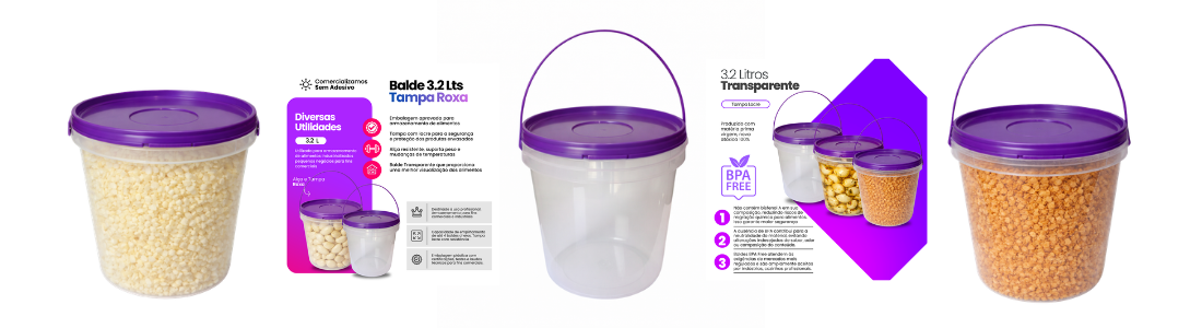 balde com tampa roxa de 3 litros nastripack