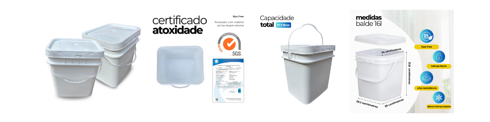 Balde 15 Litros para Armazenar Alimento