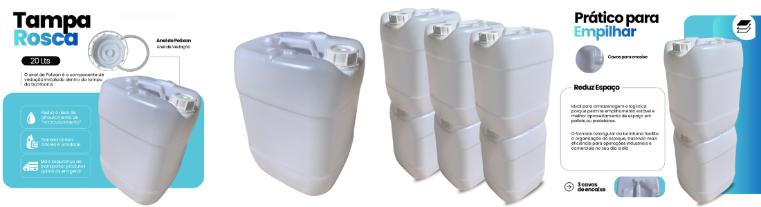 galao 20 litros transparente com tampa nastripack