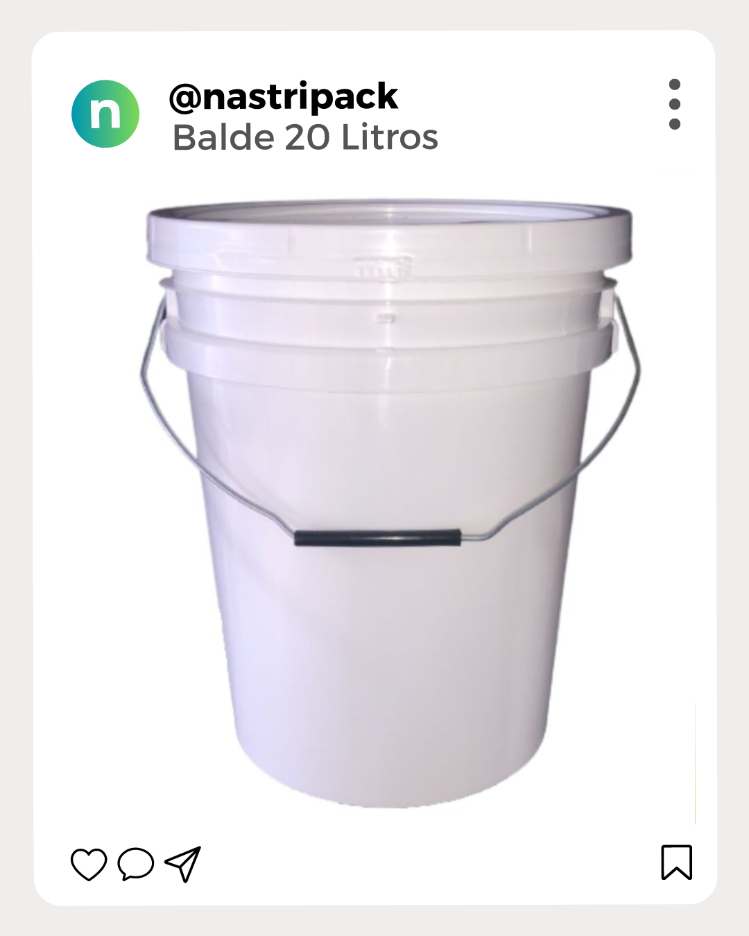Balde 20 Litros com Alça Metálica ou Plástica Nastripack