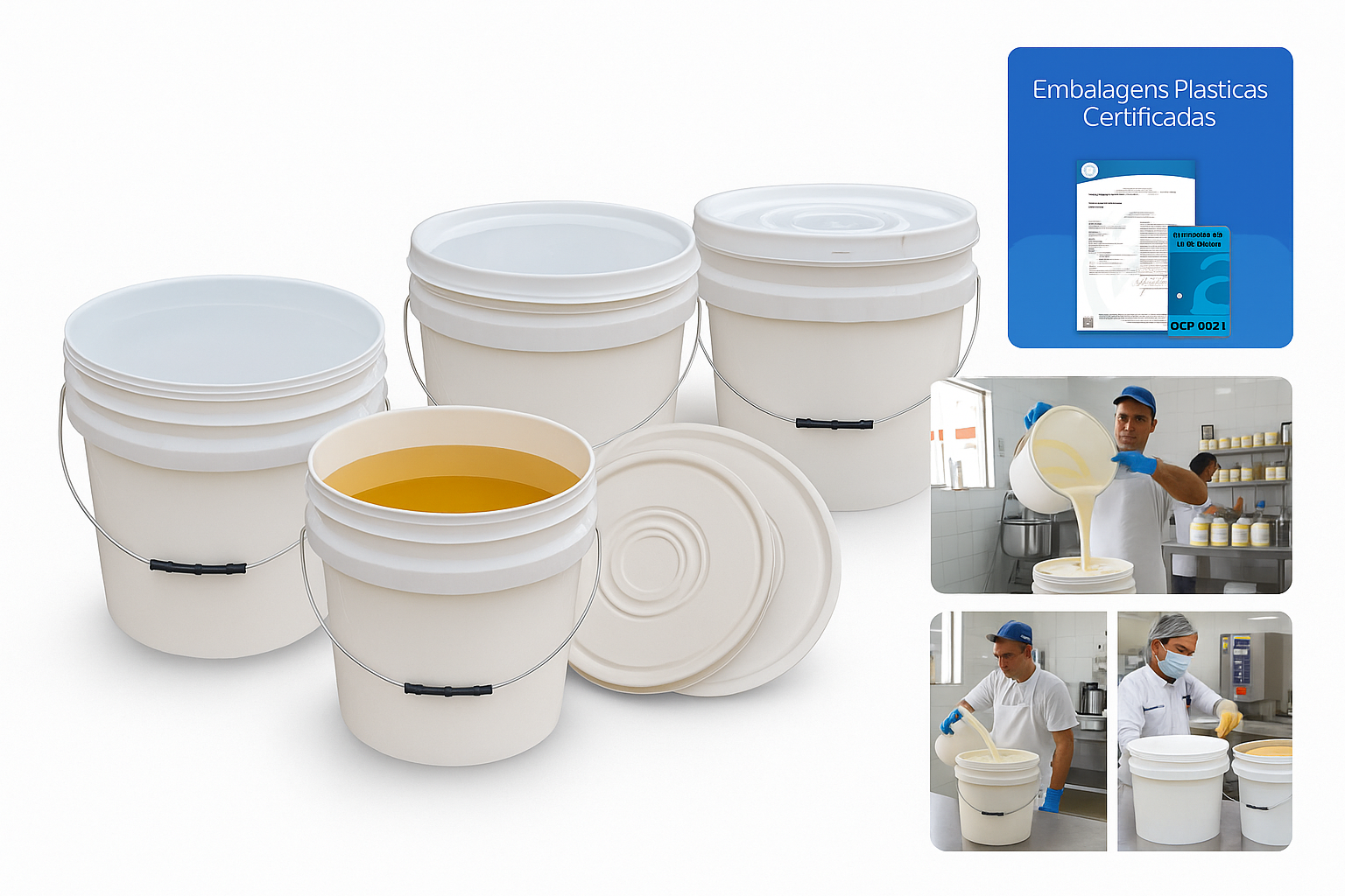 Balde 30l com tampa e alça metálica nastripack