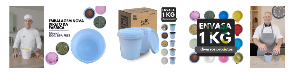 Pote 1200 ml que suporta ate 1kg de produto nastripack