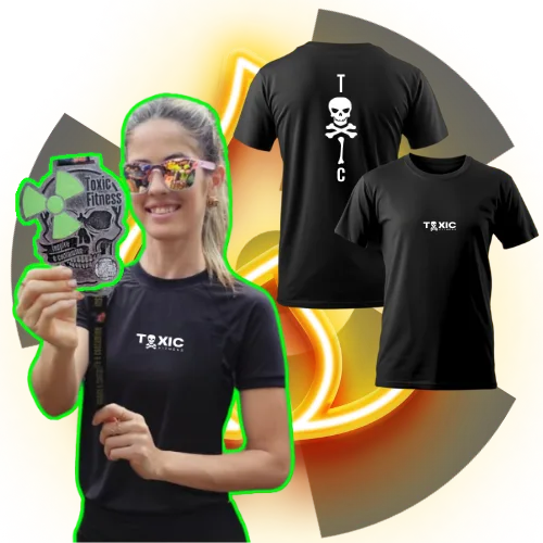 Kit Desafio Hard 15km: Medalha e Camiseta Toxic Fitness