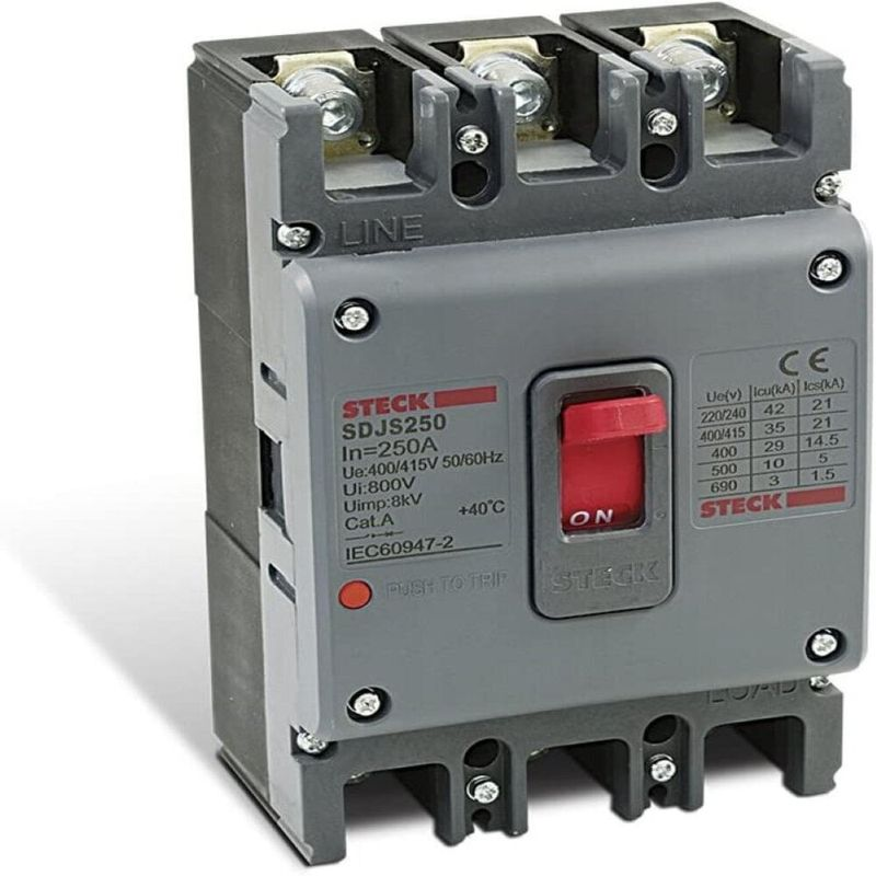 DISJUNTOR CAIXA MOLDADA STECK ASGARD 3P SDJS250 250A 42KA - Histec