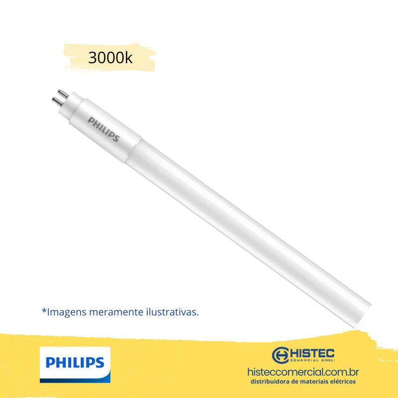 LÂMPADA PHILIPS LED tube 16W T5 1850 lumens 1163mm BIVOLT 3000K