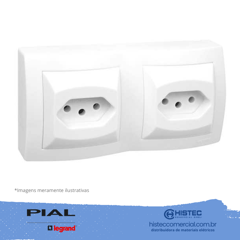 【P14557】ふたり 2 TOMADAS 2P+T 10A NBR14136 SISTEMA X 675062 PIAL - Histec