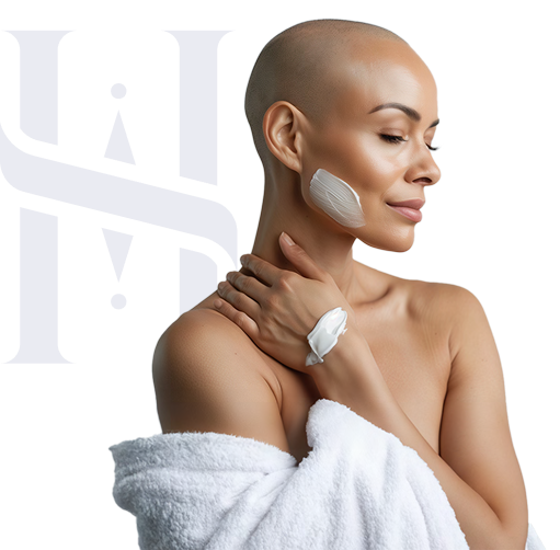 Mulher cuidando da pele