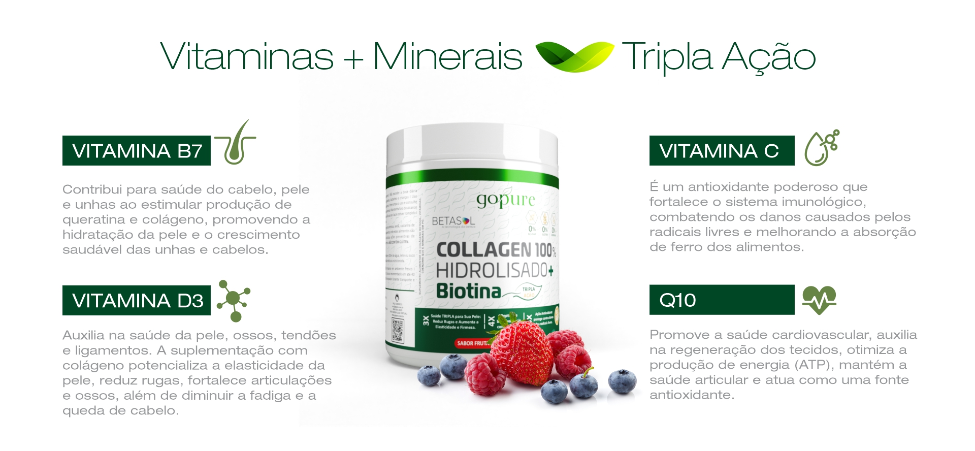 Collagen Biotina Sabor Frutas Vermelhas