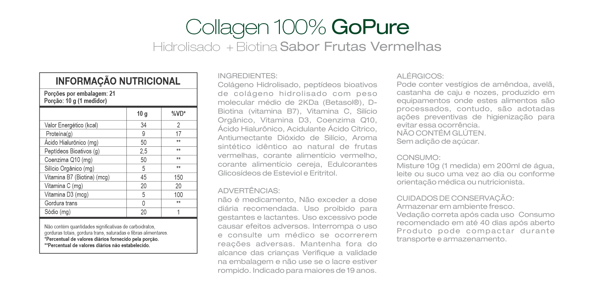 Collagen Biotina Sabor Frutas Vermelhas
