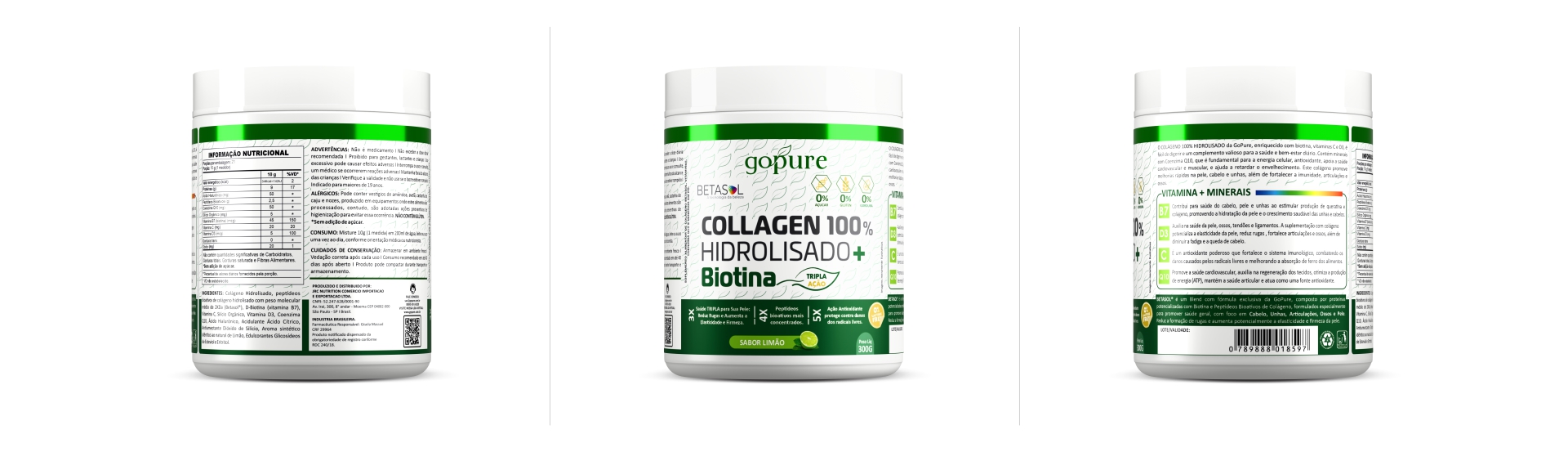 Collagen Biotina Sabor Limão