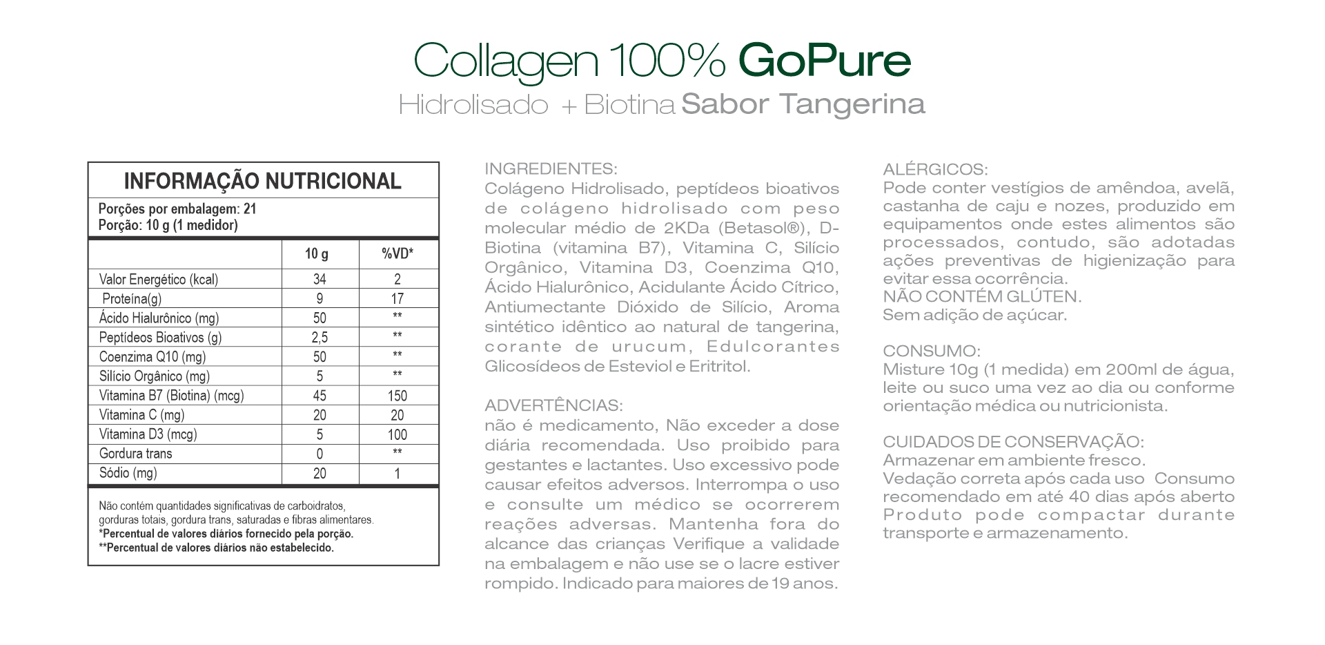 Collagen Biotina Sabor Tangerina