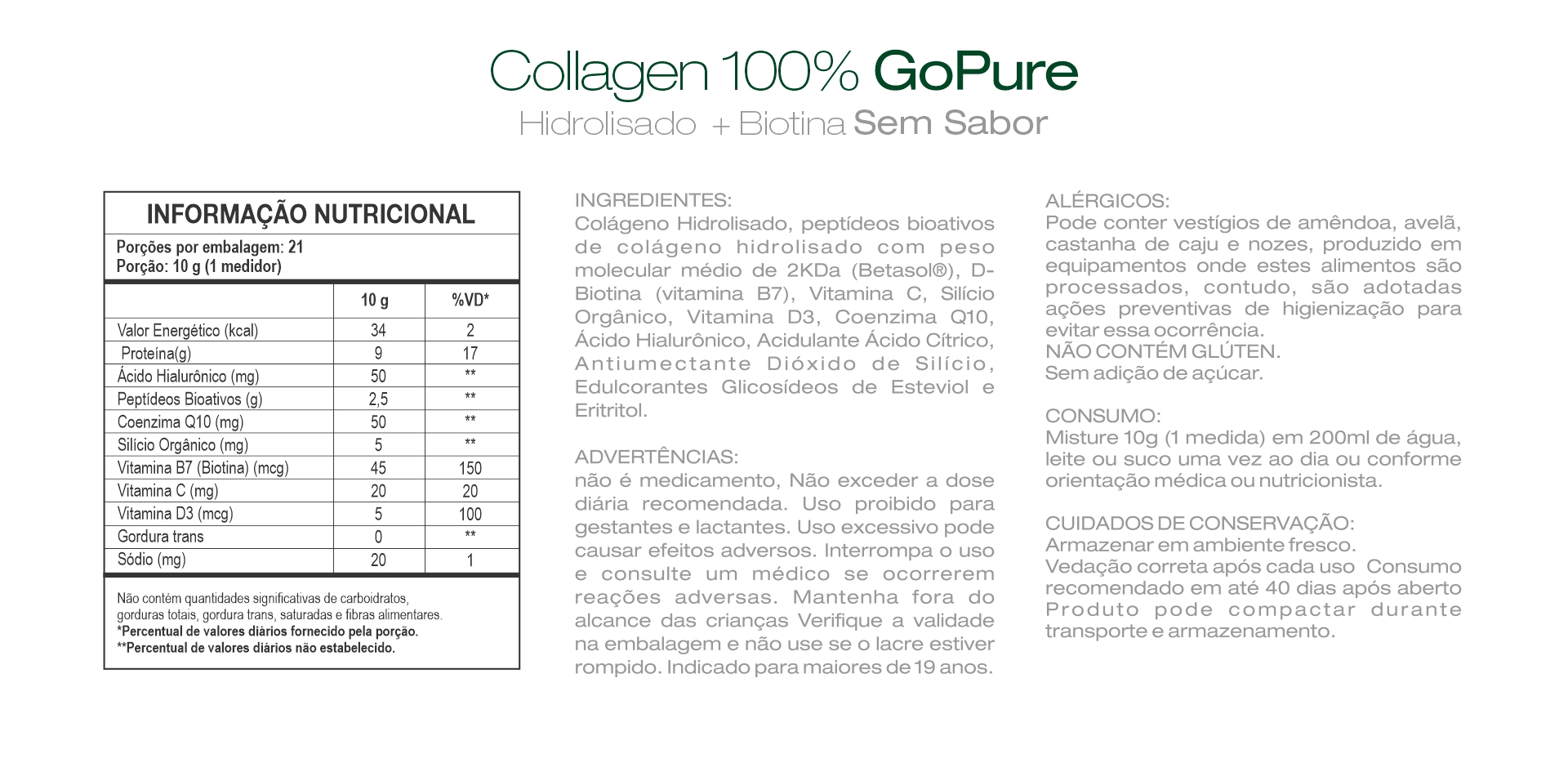 Collagen Biotina Sem Sabor