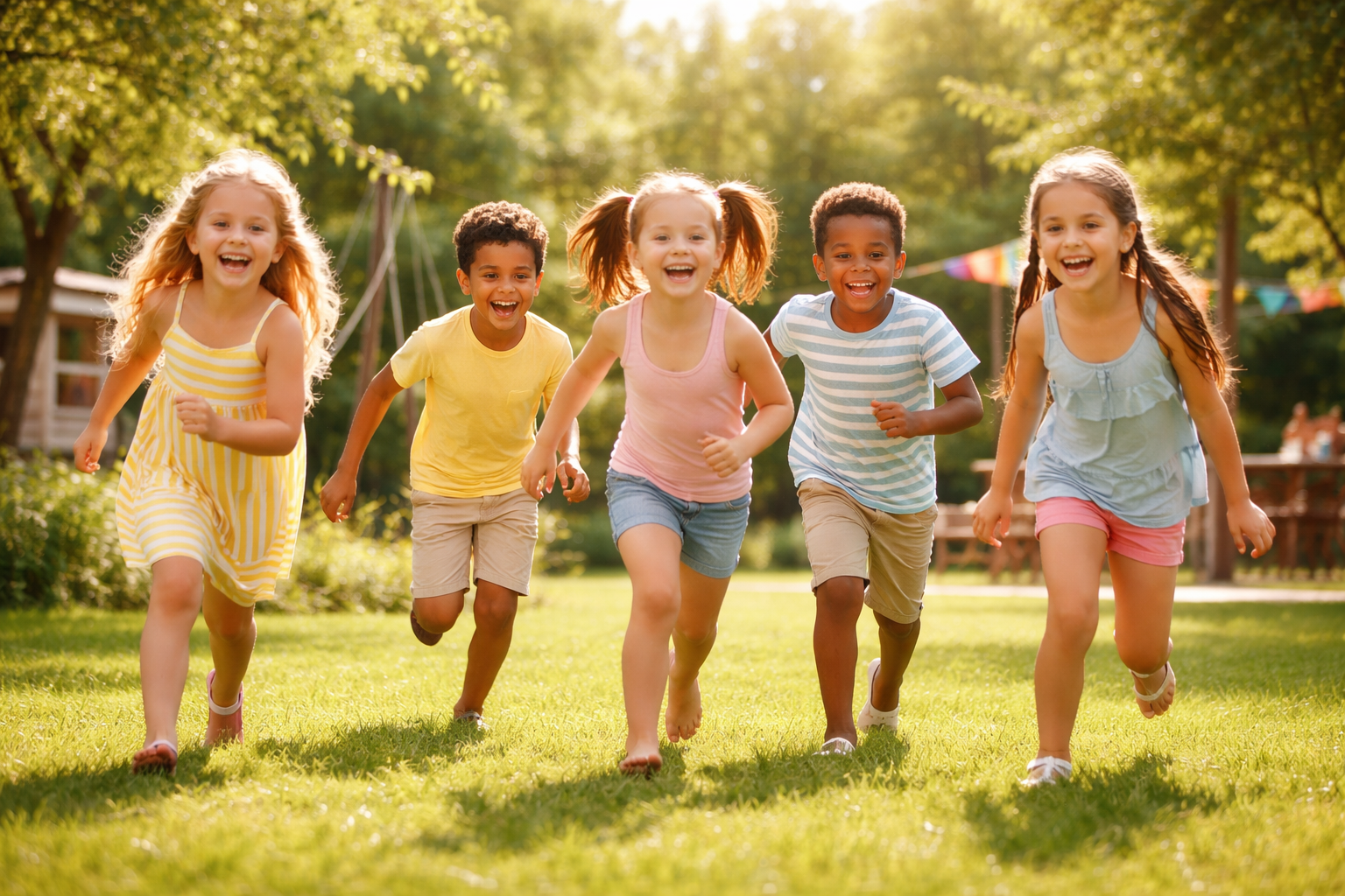 Crianças brincando no verão