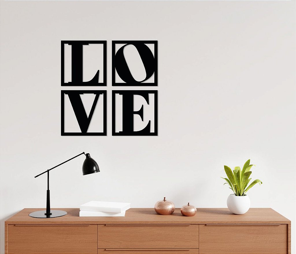 Quadro Decorativo Corte à Laser, modelo LOVE - Beek Geek's Stuff