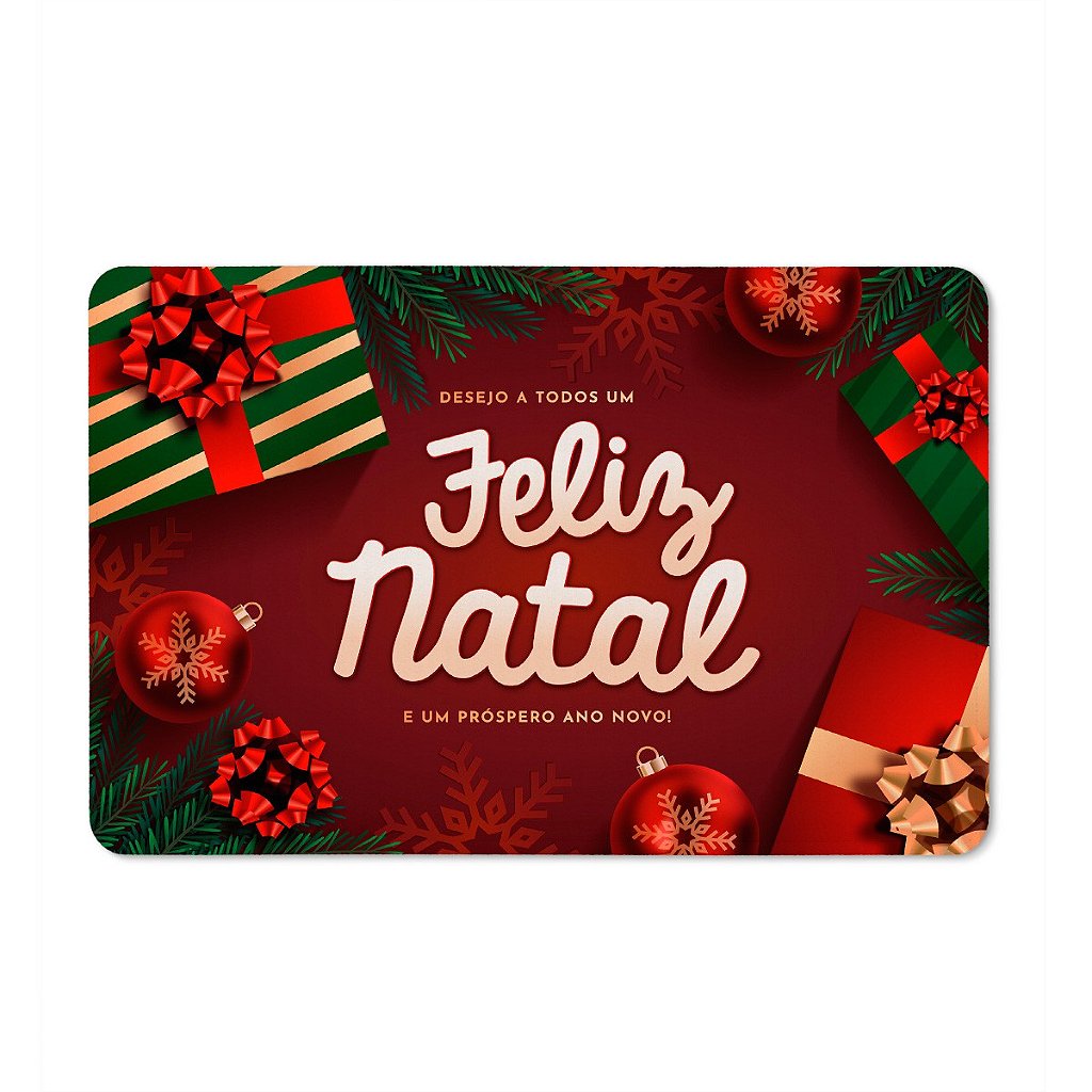 Tapete de Natal para Porta Ho Ho Ho Vermelho