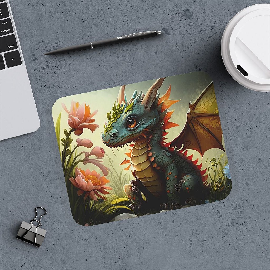 Mouse Pad em Tecido - Dragons - Dragãozinho - Beek Geek's Stuff