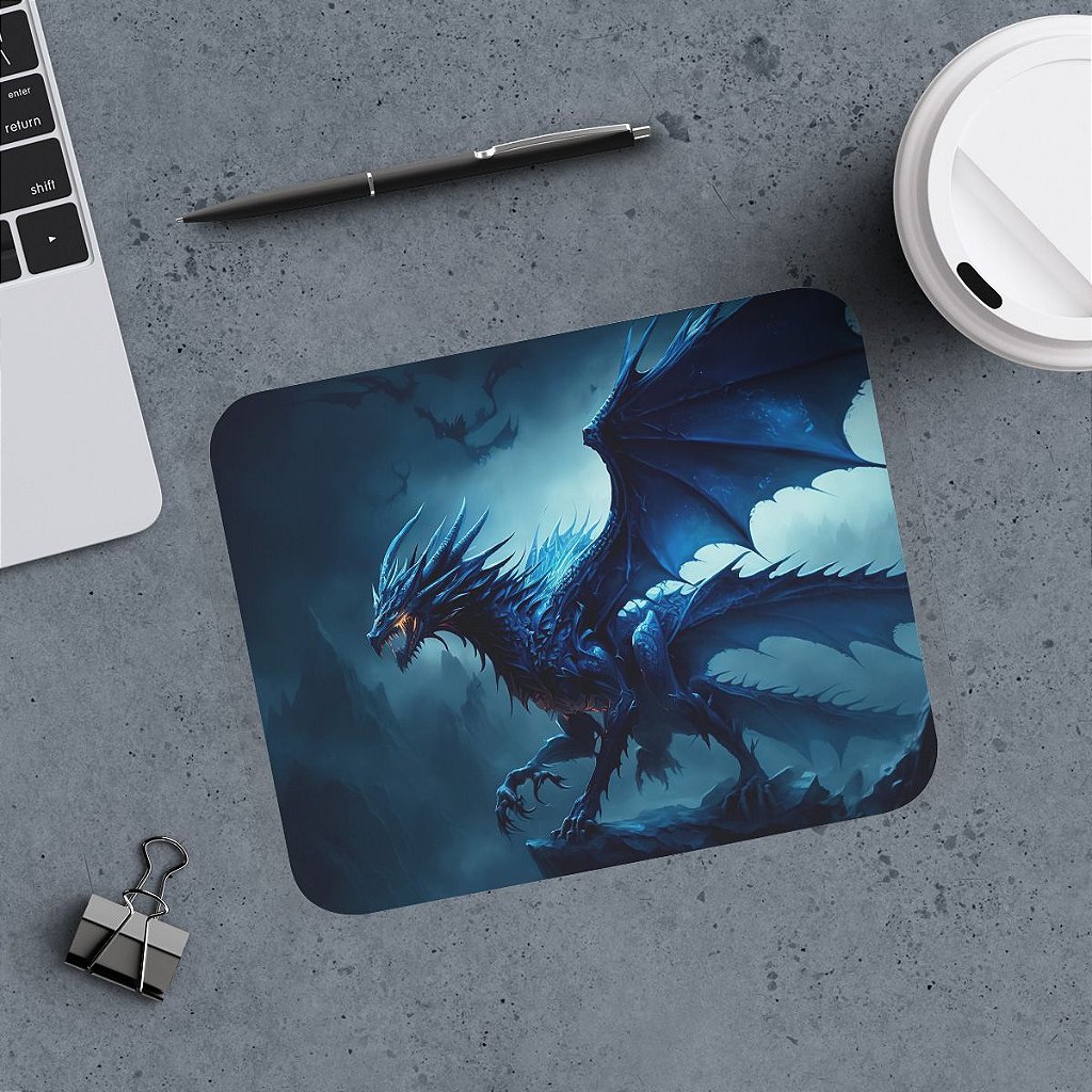 Jogo azul Mousepad do dragão