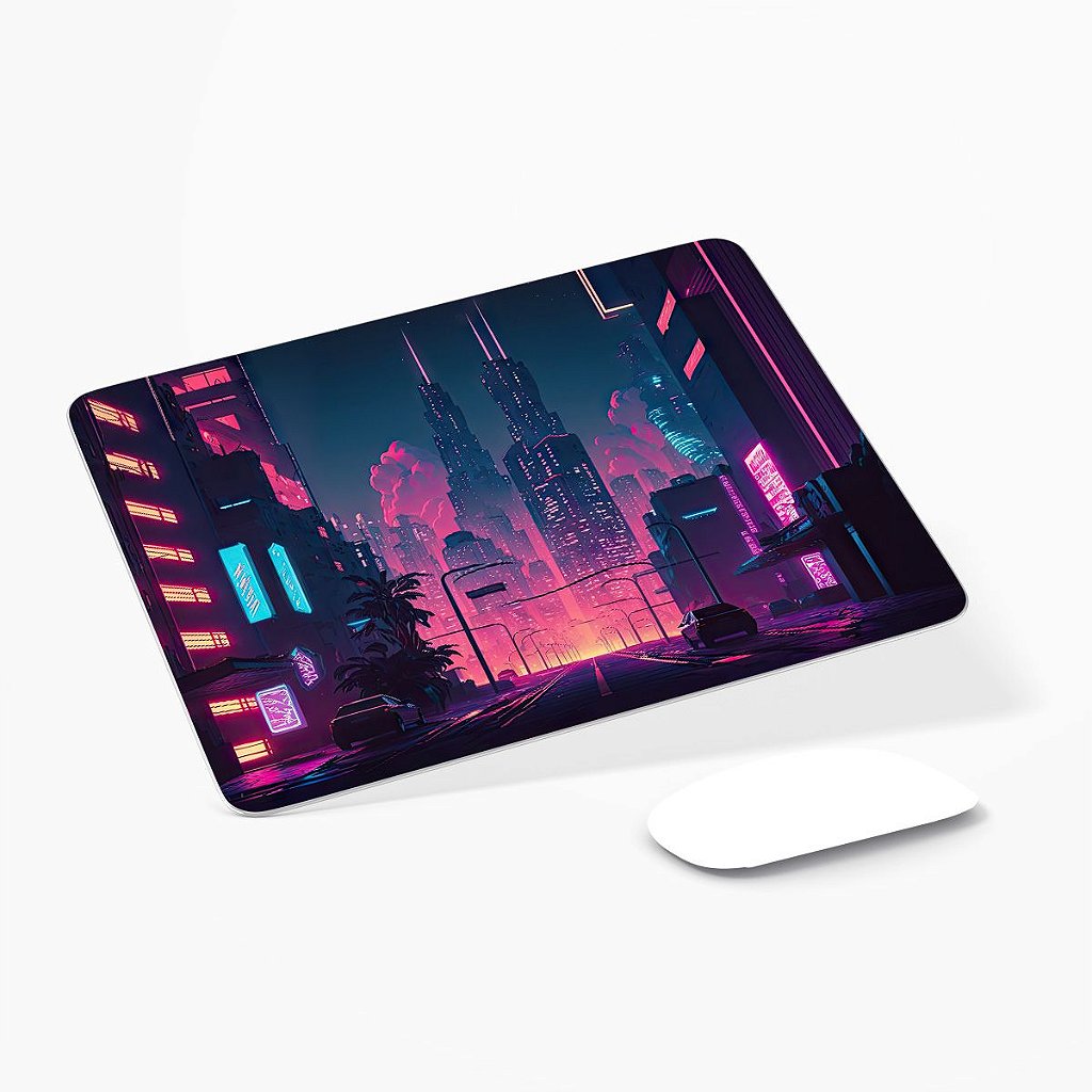 Cyberpunk Mouse Pad com impressão de pintura de paisagem grande para jogos  base de borracha antiderrapante Mousepad anime