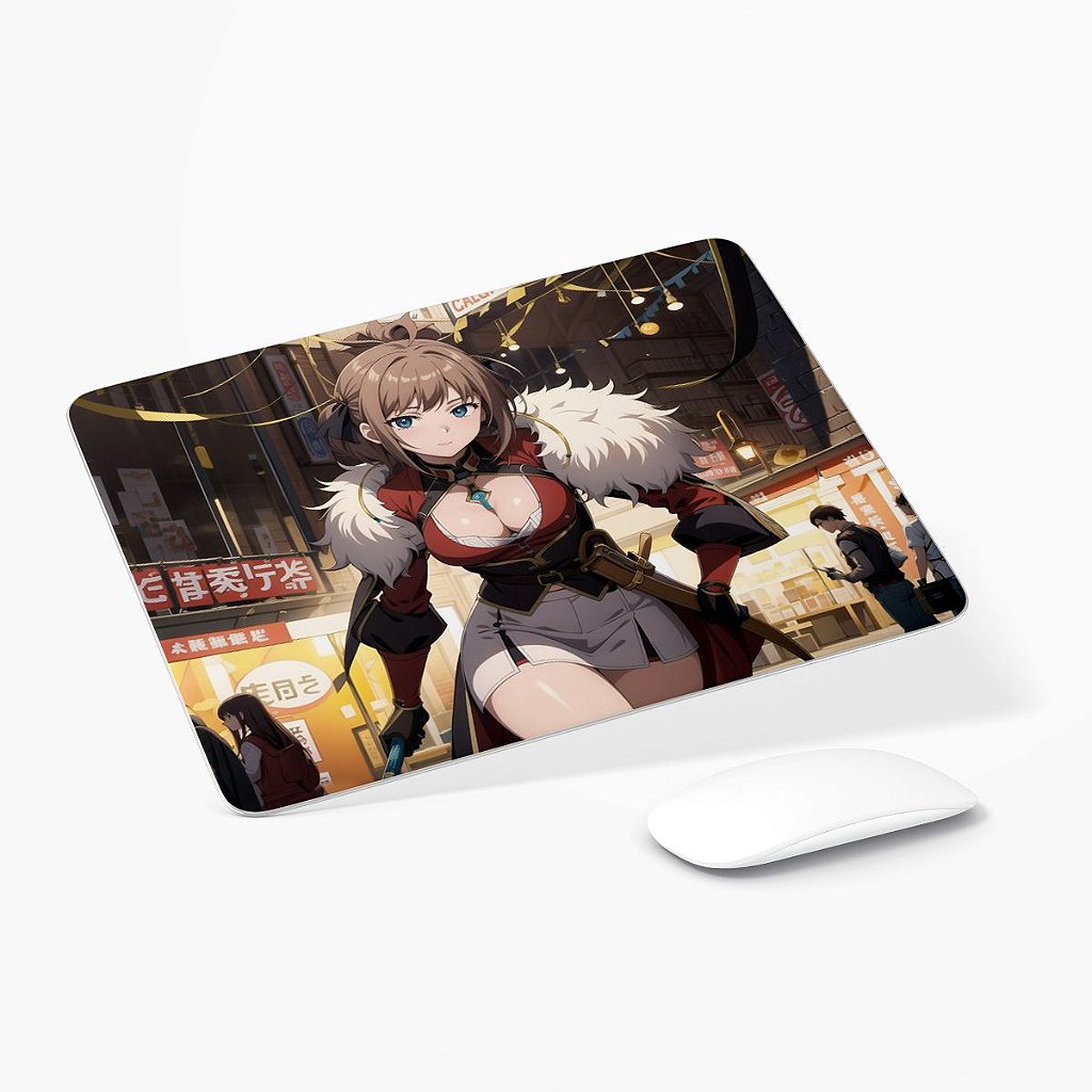 Mouse Pad em Tecido - Anime Girl - Espadachim - Loja NerdStop