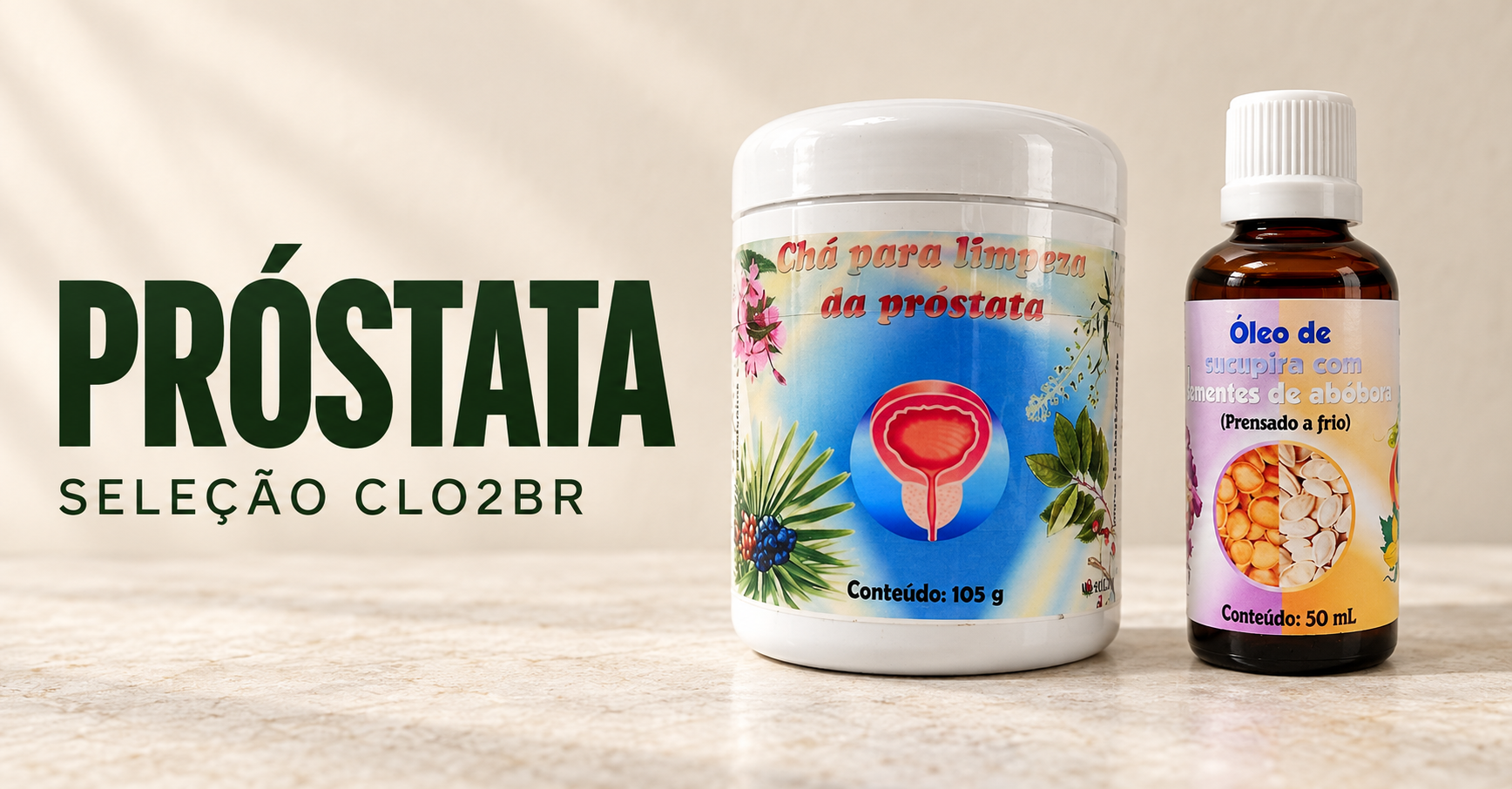 PRÓSTATA: seleção de produtos CLO2BR