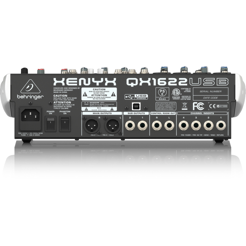Mesa de Som Analógica BEHRINGER XENYX QX1622USB 16 Entradas