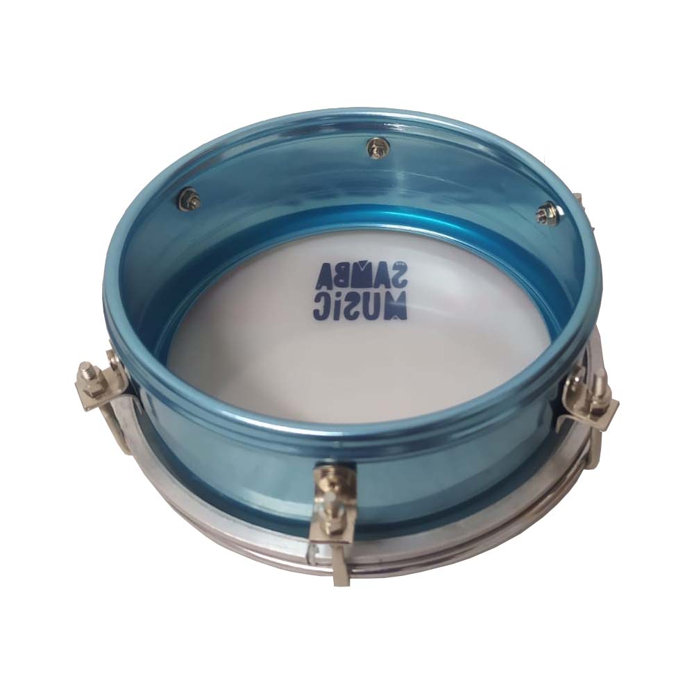 Tamborim TBA-55 AZ Azul Alumínio - Samba Music - Kalifa Prime