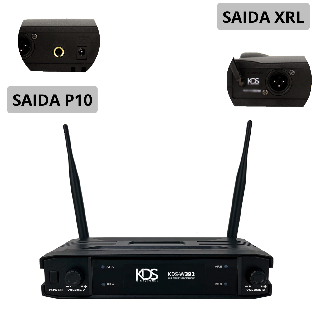 Kadosh Microfone Sem Fio W 392m Duplo De Mão Profissional - Kalifa