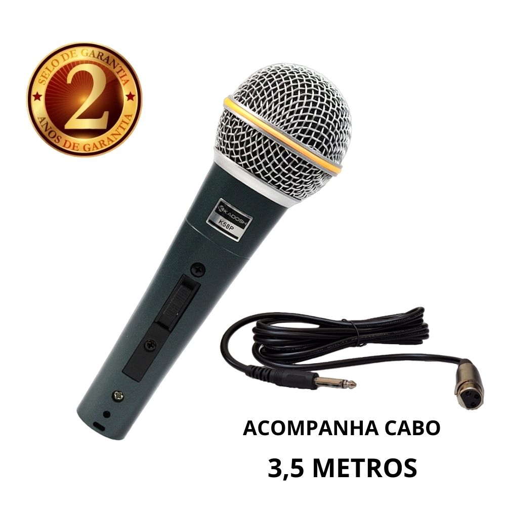 Microfone Profissional Mão Dinâmico Cardioide K58p Kadosh - Kalifa