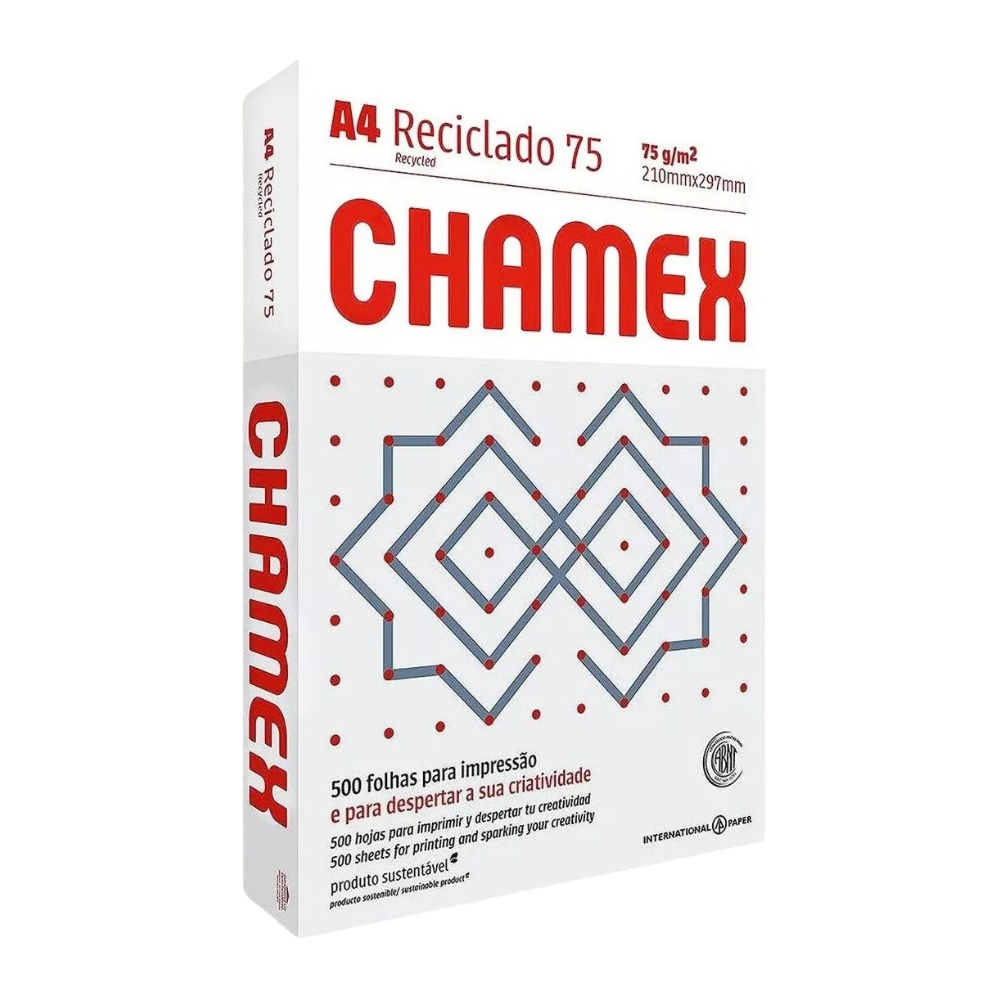 CHAMEX ECO RECIC. A-4 75 GRS 210X297MM 10 UND - OMNI Distribuidora