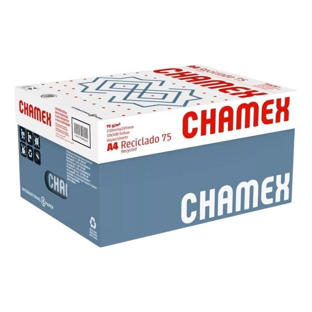 CHAMEX ECO RECIC. A-4 75 GRS 210X297MM 10 UND - OMNI Distribuidora