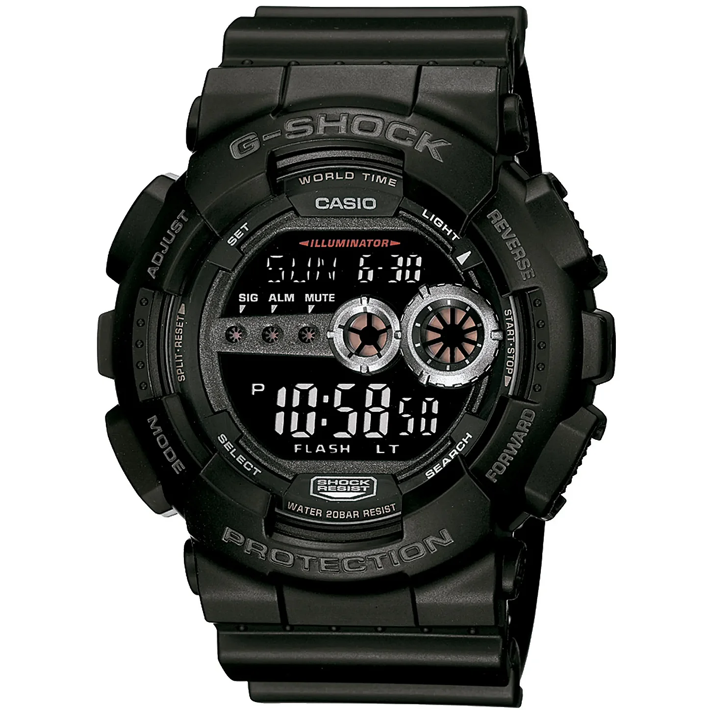 G-Shock GD-100-1B, a versão stealth preta