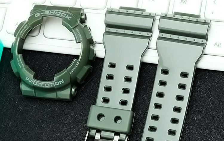 Diagrama mostrando as peças modulares do G-Shock (Bezel e Pulseira)