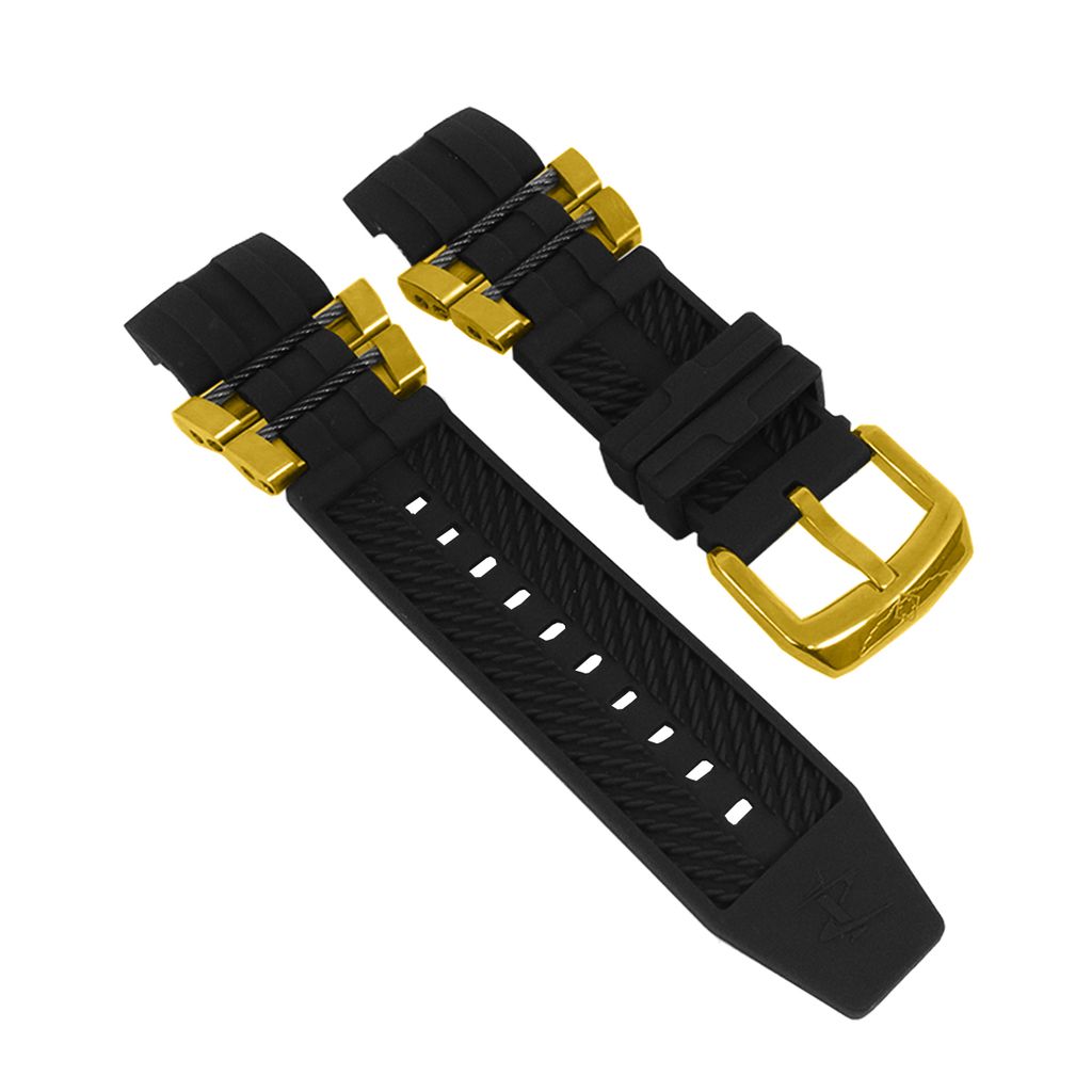 Pulseira para Relógio Compatível com Invicta Reserve Bolt Zeus Men/ Jason Taylor/ Bolt Men Silicone Preto