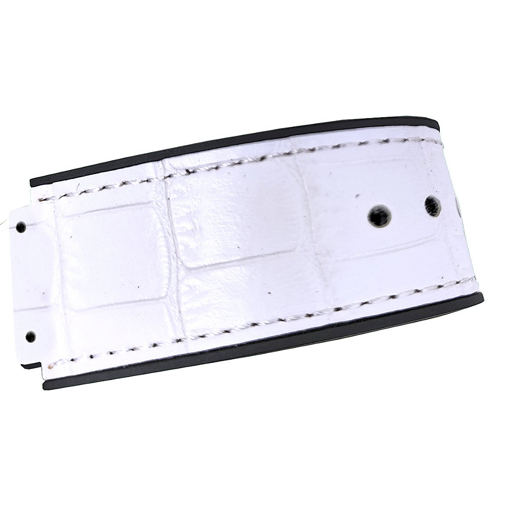 Pulseira para Relógio Compatível com Hublot Big Bang Encaixe de 25mm Couro Sintético Branco Interior em Borracha