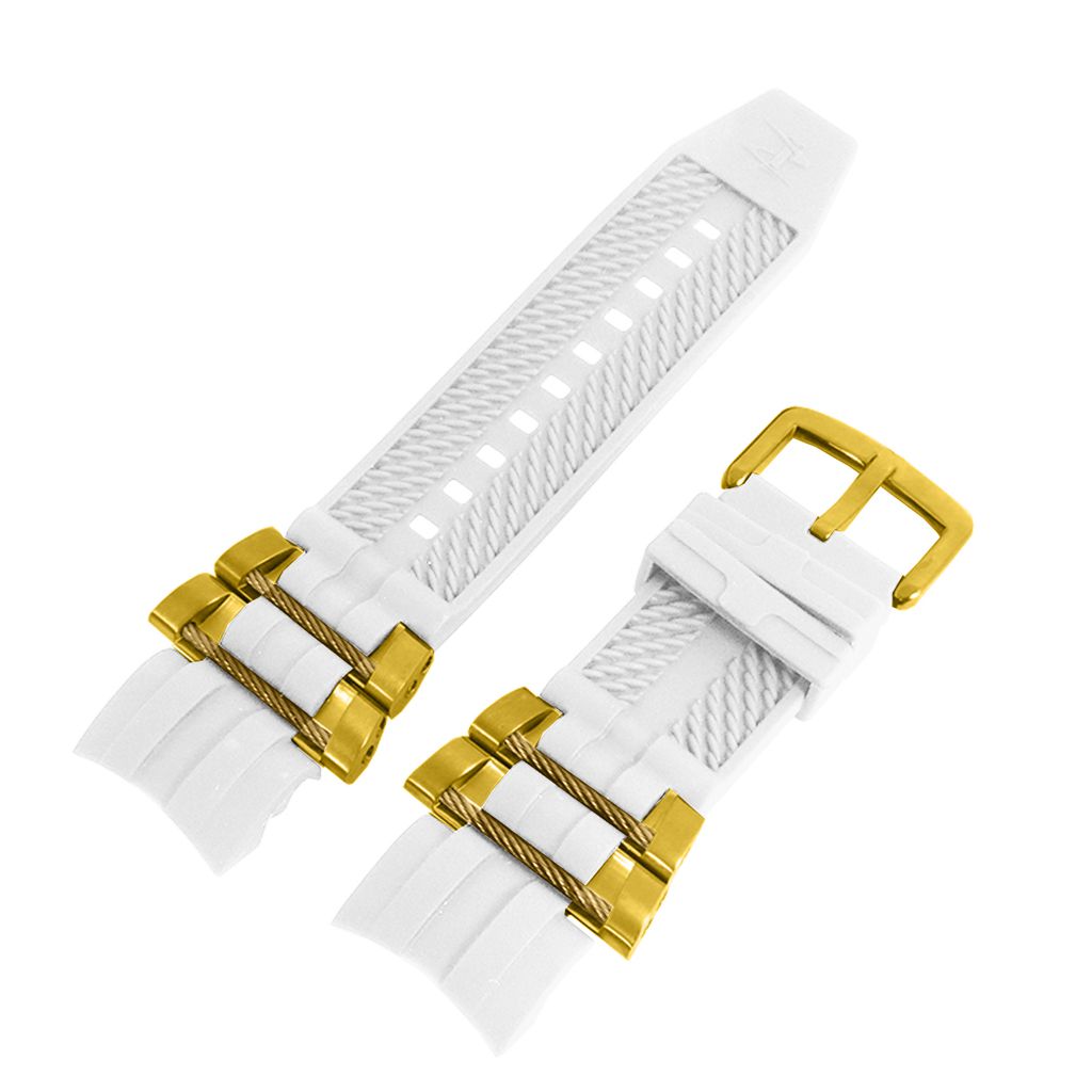 Pulseira para Relógio Compatível com Invicta Reserve Bolt Zeus Men/ Jason Taylor/ Bolt Men Silicone Branco
