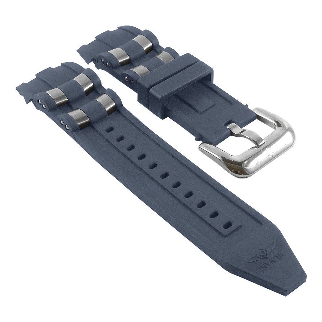 Pulseira para Relógio Compatível com Invicta Pro Diver Azul Completa Com Detalhes Prata