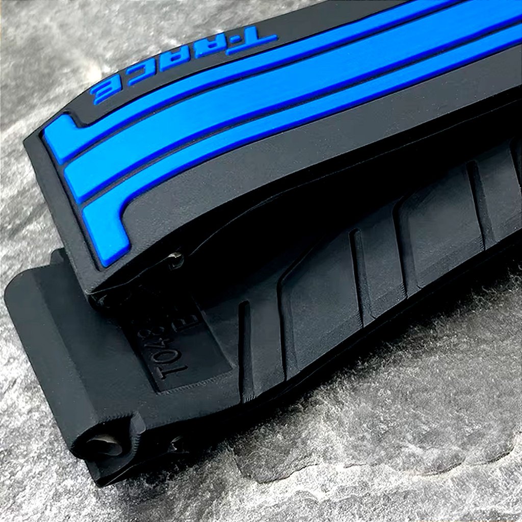 Pulseira para Relógio Compatível com Tissot GP T-Race T048/ T027 Silicone Preto/ Vermelho Com encaixe de 21mm