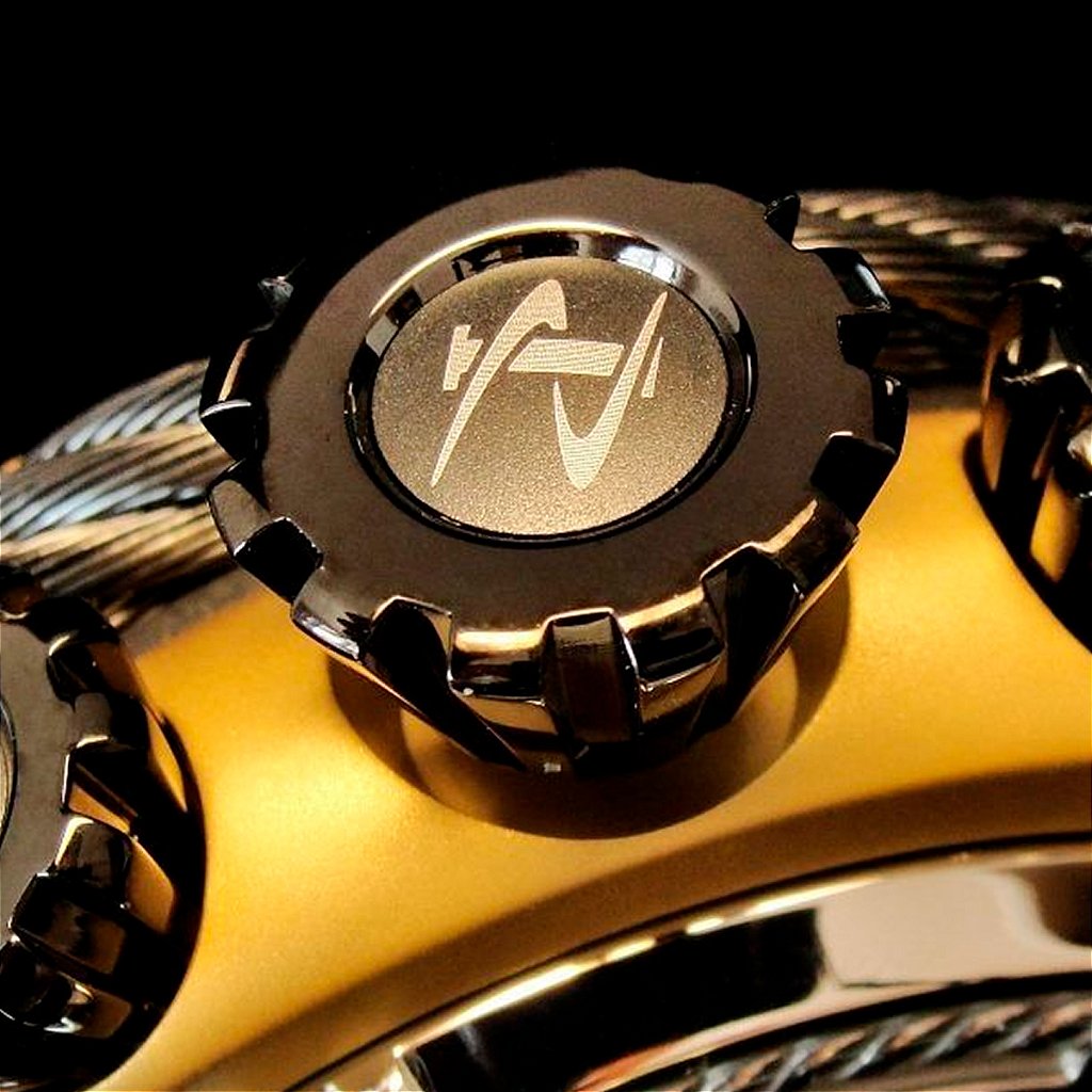 Coroa e Tige para Relógio Compatível com Invicta Thunderbolt Preto