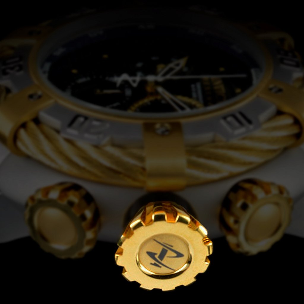 Coroa e Tige para Relógio Compatível com Invicta Thunderbolt Dourado